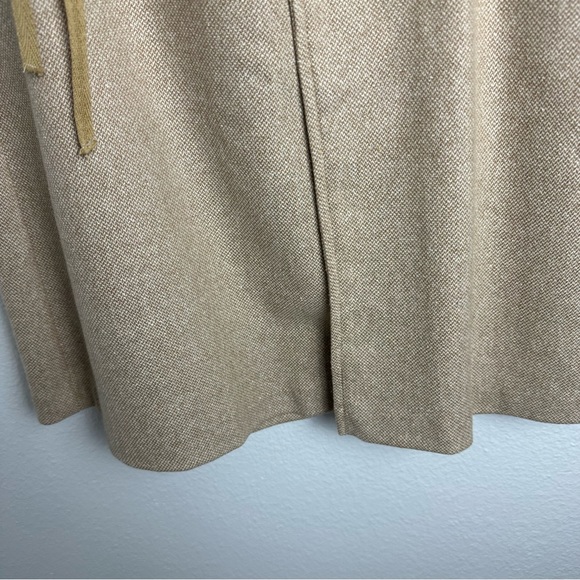 United Colors Of Benetton Beige Wool Silk Tie Detail Front Pockets Skirt NWOT 4? - Picture 8 of 15